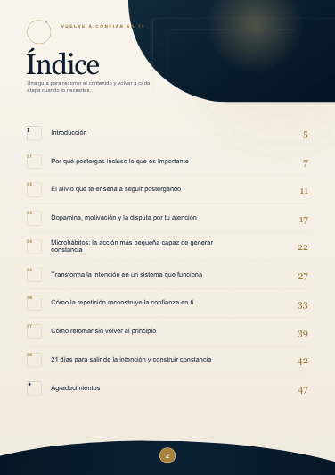 Índice real del ebook, con introducción, ocho capítulos y agradecimientos